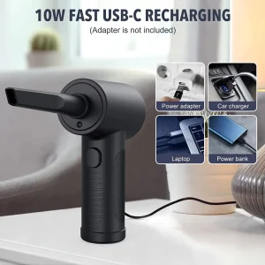 51000RPM High power air Dust Gun with LED Light Electric air duster Blowing and Suction 2 in 1 Wireless Vacuum Cleaner