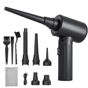 52000 RPM Cordless Mini Electric Air Duster with Foldable Jet Blower for Keyboard and Car