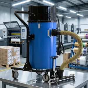 5400W Industrial Vacuum Cleaner 100L Stainless Steel for Metal Concrete Wood Dust Printing Packaging Factory