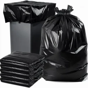 55/95/100 Gallon Heavy-Duty Black HDPE Plastic Refuse Sacks for Large Waste Bins