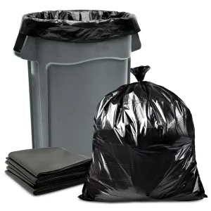 55 Gallon Heavy Duty Black 2mil HDPE Heat Seal Contractor Trash Packaging Liner Garbage Bag