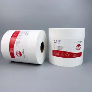 55% Woodpulp 45% Polyester 400m Jumbo Square Industrial Cleaning Wipe Roll Reusable Blue Wiping Paper Cloth