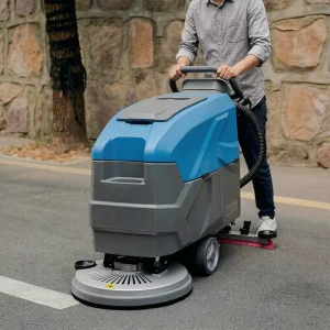 550W Walk-Behind Floor Cleaner Machine for Hard Surfaces, Tile, Concrete, Epoxy, Hospitals, and Supermarkets