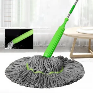 55cm Microfiber Round Mop Set Hand Washing Free Self Screwing Cleaning Floor Mop