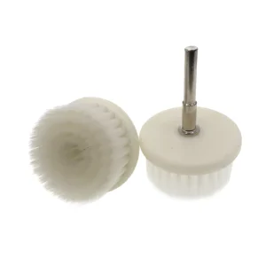 55mm White Flat Drill Cleaning Brush with 6mm Shank, Soft Bristles
