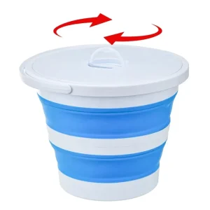 5L 10L 15L Collapsible Bucket With Lid Space Saving Design Portable With Handle Durable TPR PP for Camping and Fishing