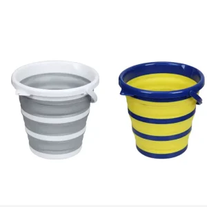 5L 10L Folding Cleaning Washing Round Collapsible Folding Water Silicone Plastic Buckets for Camping Fishing