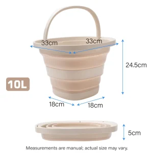 5L 10L Yellow Grey Square Collapsible Folding Wash Plastic Bucket for Storage