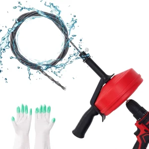 5M/16.5FT Plumbing Snake Double-Mode Drain Unclogging Drum Auger