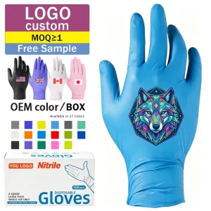 5mil 6mil Black Blue Pink Disposable Nitrile Gloves Powder-free for Beauty Salon Spa Nail Artist Use
