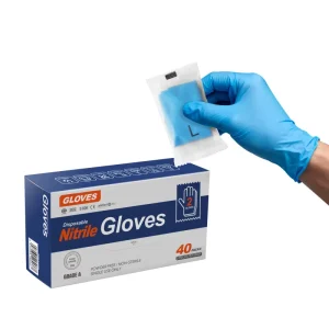 5mil Nitrile Exam Gloves, Individually Wrapped, 2 Pieces per Bag, Tattoo Studio Use