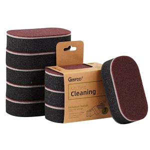 5pcs Pack Carborundum Emery Sponge Factory Pot Brush Rust Eraser Grit Scouring Pads Sponge Cleaning Dishwashing Kitchen Sponge