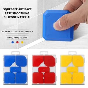 5pcs Silicone Grout Squeegee Set Wear Resistant Tile Caulk Finishing Smoothing Scrape Tool