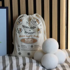 6 Pack Wool Dryer Balls 100% New Zealand Wool with Felt Storage Tray Reusable Eco Friendly Laundry Balls