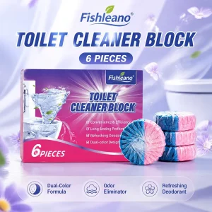 6 Pcs Dual Color Toilet Cleaner Block Deodorant Automatic Flush Toilet Bowl Cleaning Tablets for Bathroom Household Sanitation