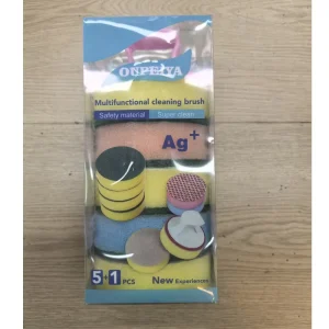 6-Piece Dishwashing Sponge and Scouring Pad Set, Thickened
