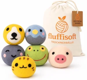 6 Piece Natural Wool Dryer Balls Pack Reusable Fabric Softener Reduce Wrinkles Save Drying Time Laundry