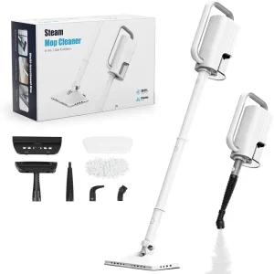 6-in-1 1500W Steam Mop Cleaner 400ML Removable Tank 23FT Cord 2 Pads Multi-Surface Steamer for Hard Laminate Tile Floors