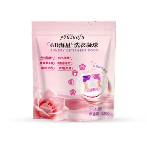 6 in 1 High Efficiency Laundry Pods Stain Removing Water Soluble Capsules Fabric Softening Detergent Beads for Clothes
