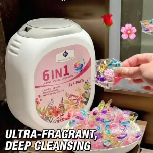 6-in-1 Laundry Pods with Fabric Softener and Cleaning Formula