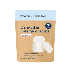 60 Count 100% Plastic Free Unscented Eco Friendly Dishwashing Pods Dishwasher Detergent Tablets