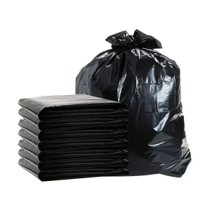 60-Gallon Black Durable Stretchable Trash Bag with Side Gusset