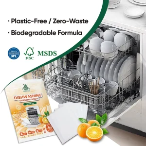 60 Loads Premium Eco Friendly Kitchen Cleaning Strips Highly Concentrated Biodegradable Dish Washing Tablets