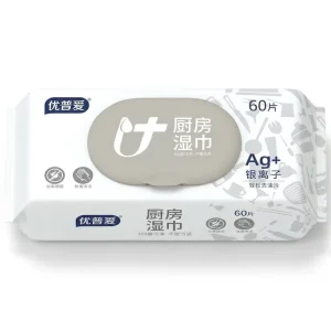 60PCS Lid Ag Silver Ion Deep Cleansing Grease Removing Soft Eco Disposable Household Kitchen Cleaning Wipes