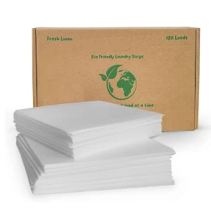 60PCS Per Box Natural Organic Paper Laundry Tablet Eco Friendly Phosphor Free Fragrance Deep Cleaning Laundry Detergent Sheets
