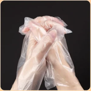 60g 100-Piece Thick Disposable PE Kitchen Cleaning Gloves, Waterproof, for Home and Commercial Use