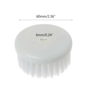 60mm White Soft Drill-Powered Brush Head for Car, Carpet, Bath, and Fabric Cleaning