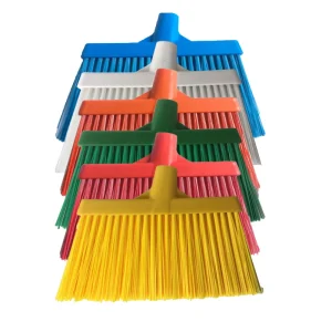 61020523 Hard-Bristle Broom With Plastic Head and Dustpan for Floor Cleaning in Food Factories and Cold Storage