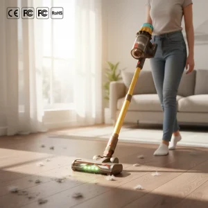 650W Cordless Lightweight Handheld Vacuum Cleaner Rechargeable Dry Carpet Floor Cleaner LED Light 40kPa Suction Force