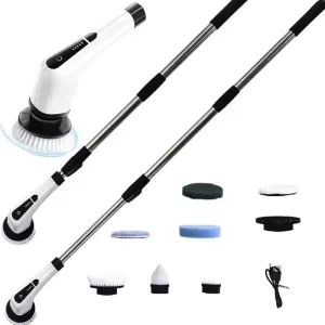 7-in-1 Telescopic Handheld Cordless Electric Spin Brush with Floor Scrubber