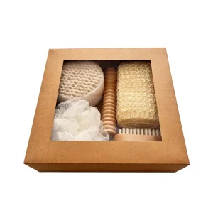 7-piece Bath Set with Exfoliating Towel, Bath Brush, Pumice Stone, Sisal, PP Loofah, and Gift Box
