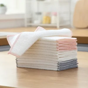 7 x 9 Inch Viscose Fiber Kitchen Cleaning Cloths 2-Layer Reusable Dish Cloths