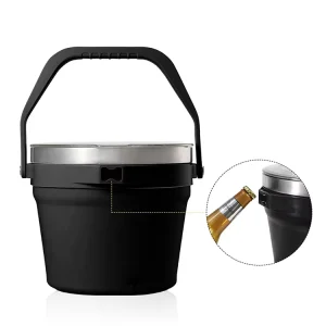 7.2L Double-Wall 304 Stainless Steel Ice Bucket with Food-Grade PP Lid and Opener