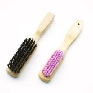 7.87″ Bamboo Wood Nylon Laundry Brush for Clothes and Shoes with Removable Bristles for Stain Removal