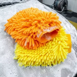 70 30 Polyester Polyamide Ultra Soft Chenille Microfiber Wash Mitt Elastic Cuff Lint Free Super Absorbent Detailing Vehicle