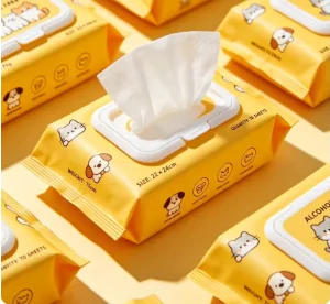 70 Piece OEM Dog & Pet Anal Gland Hygienic Cleansing Deodorizing Wipes Vitamin E Aloe Alcohol Free Non Woven Material Unscented