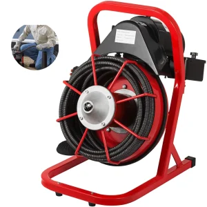 700 RPM 110V 250W High Pressure Flexible Sewer Snake Drain Auger Plastic Pipe Cleaner Cold Water Cleaning