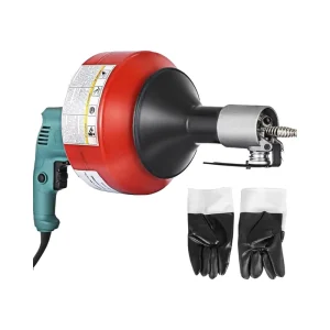 700W Portable Electric Drain Cleaner with 26ft x 1/3in Cable Red
