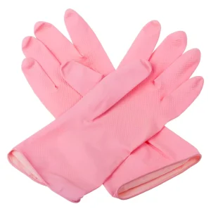 70g Thin Waterproof Reusable Latex Kitchen Gloves with Diamond Texture for Dishwashing and Cleaning