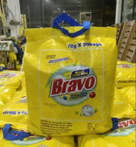 70g x 50pcs Packing Washing Powder Africa Market Floral Smell Washing Powder Soap Detergent
