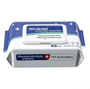 75% Alcohol Eco-Friendly Cotton Wet Wipes Individually Wrapped for Home Travel and Office Use