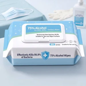 75% Alcohol Eco-Friendly Wet Wipes Antiseptic Disinfecting Cleaning Wipes Individually Wrapped for Home Travel Office Use