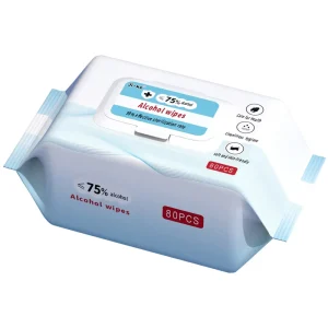 75% Alcohol Sanitizing Wipes 80 Counts Large Size Disposable Antibacterial Household Disinfecting Wet Wipes