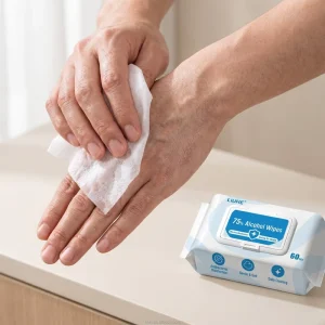 75% Alcohol Wipes 60 Pieces Antibacterial Cleaning Wipes Individually Wrapped