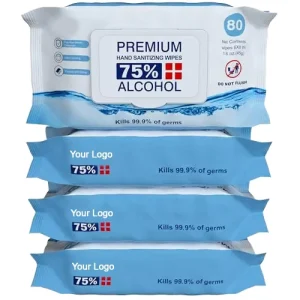 75% Large Alcohol Wet Wipes 4 Soft Packs 320pcs Unscented Hand Sanitizer for Travel Antibacterial Wet Wipes