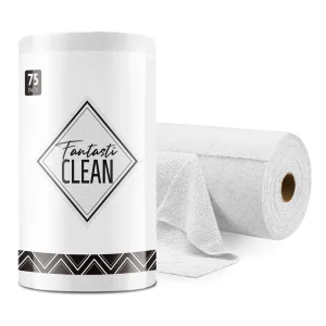 75 Pack Tear Away Microfiber Cleaning Roll Car Cleaning Towels White Washable Cloths for Car and House